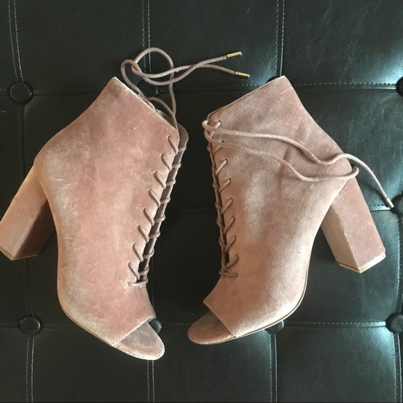 Joie Lakia Velvet Open-Toe Bootie - Picture 7 of 7